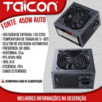 Fonte 450w Automatica Com Cabo 